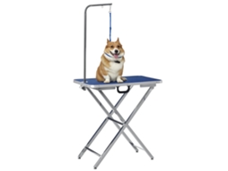 Mesa de Tosquia para Cães com Bancada Antiderrapante Alça e Braço com Altura Ajustável 72x45x74 81 Cm Azul Ge