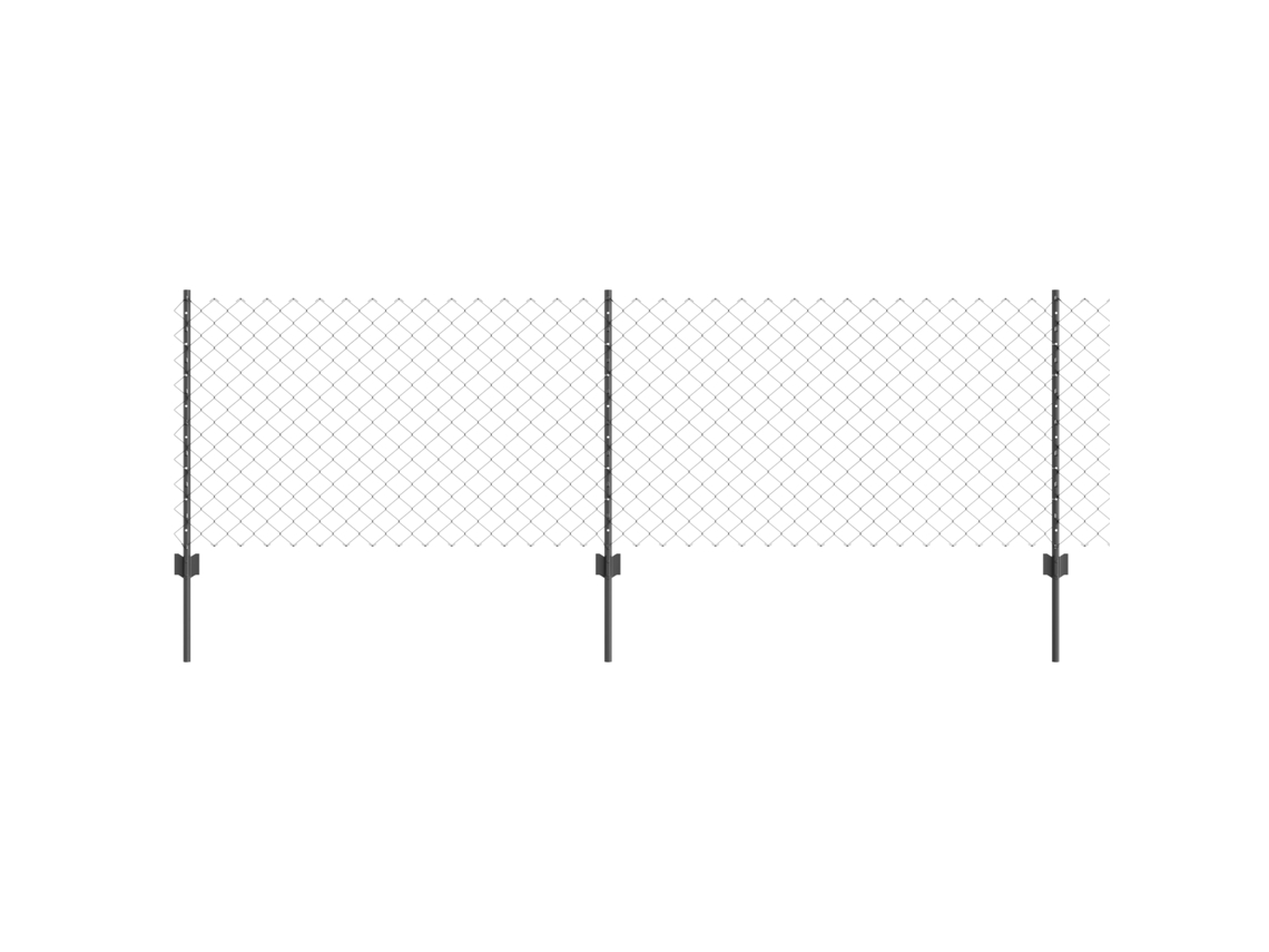 Conjunto 1 Painéis De Cercas Exteriores Vidaxl Cinzento Aço (10 X 0,8 M)