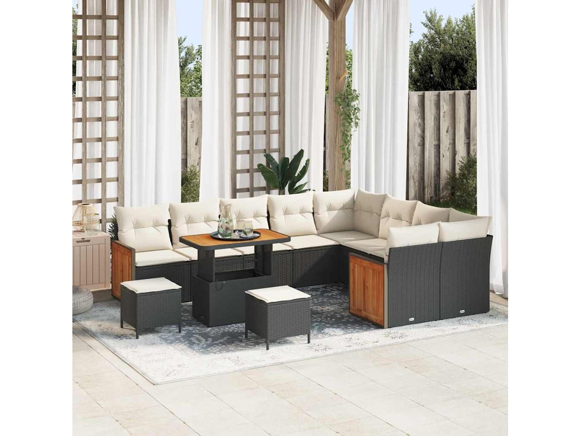 Vidaxl Conjunto De Sofá De Jardim 13 Unid. 9-número De Lugares