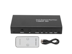 Conmutador de Interface Multimedia Hd 2 Entradas/2 Saídas para Tv e Consola de Jogos
