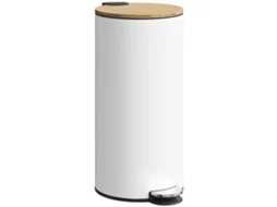 Balde de Lixo Metal e Plástico Cor Branco 36x30x60,5 cm Homcom