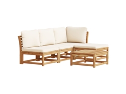 Conjunto 5 lounge de jardim c/ almofadões VIDAXL acácia maciça