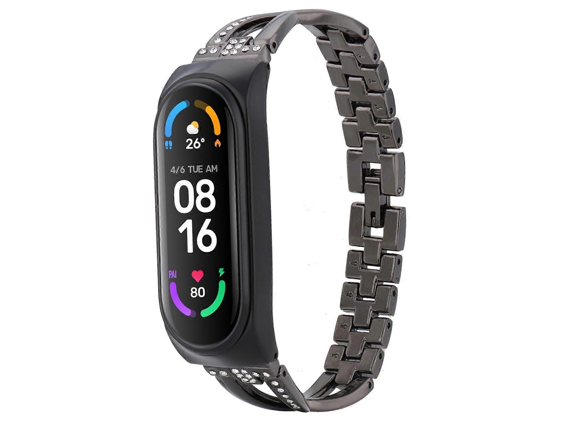 Pulseira De Liga Metálica Em Formato De X Com Diamante Para Xiaomi Mi Band 4/3