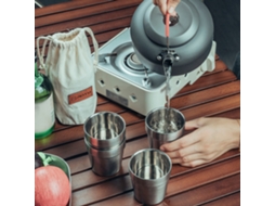 Conjunto De Copos De Aço Inox Portáteis Para Camping