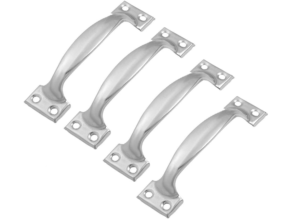 Novo Conjunto De 4 Puxadores Aço Inoxidável Prateados, Confiáveis E Eficazes, Com 9, 9cm De Comprimento Id 3cd 9a 45 31c