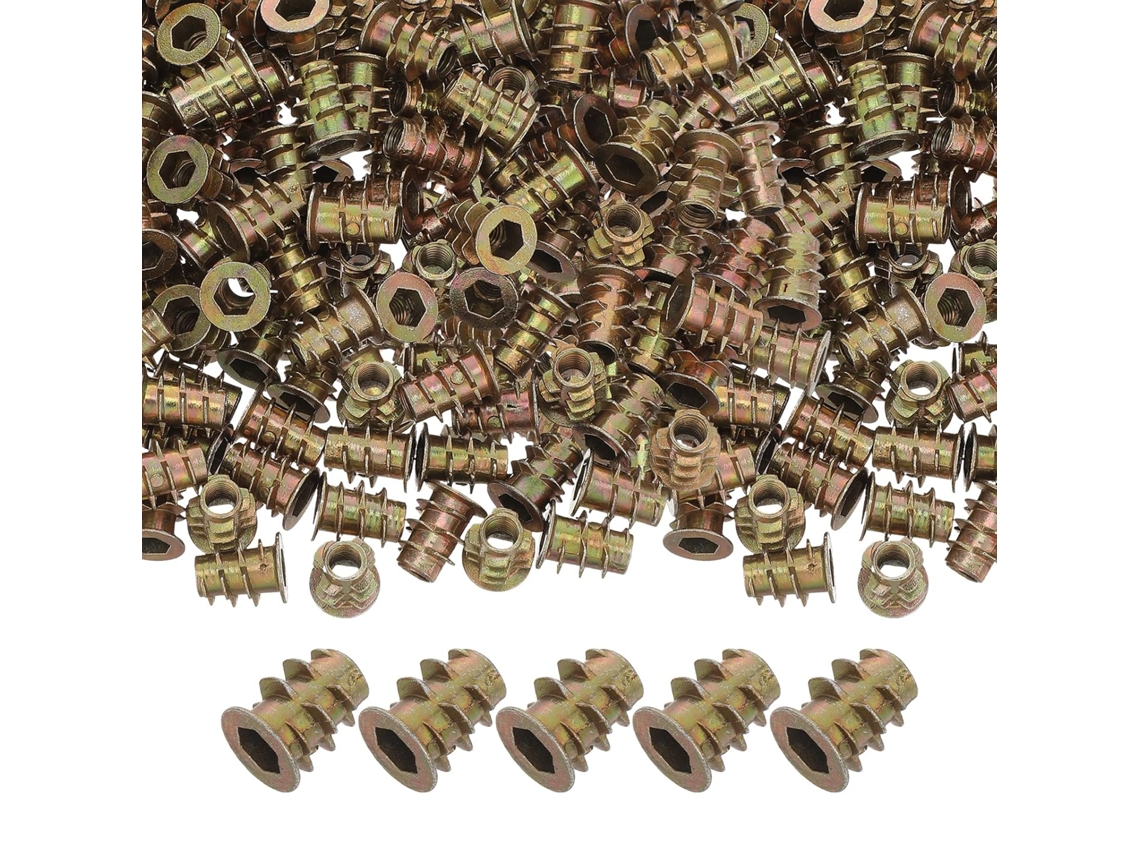 200 Unidades De Insertos Roscados Hexagonais Alta Resistência M4x10mm