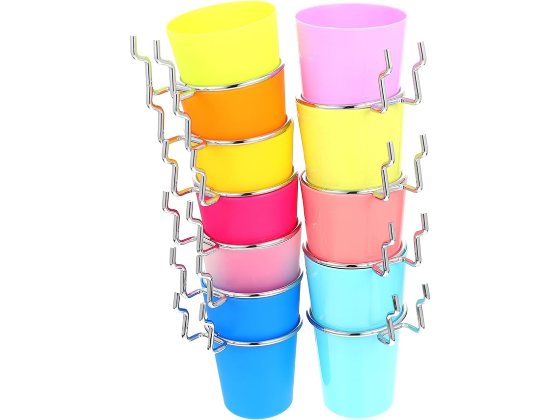 Conjunto de 10 Suportes Redondos para Copos para Painel Perfurado, Suportes de Parede Resistentes para Copos com SFUSHOS