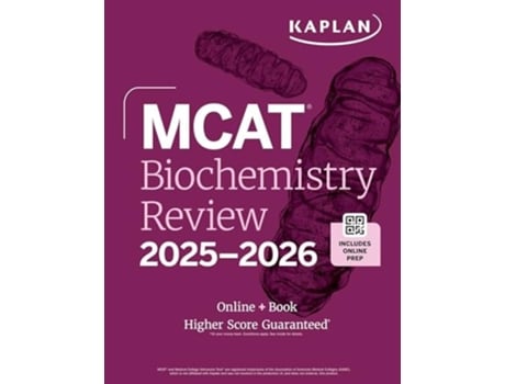 Livro MCAT Biochemistry Review 2025-2026 de Kaplan Test Prep (Inglês)