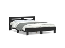Bed Frame, Bed Frames Vidaxl Preto Madeira Processada (150 X 200 Cm)