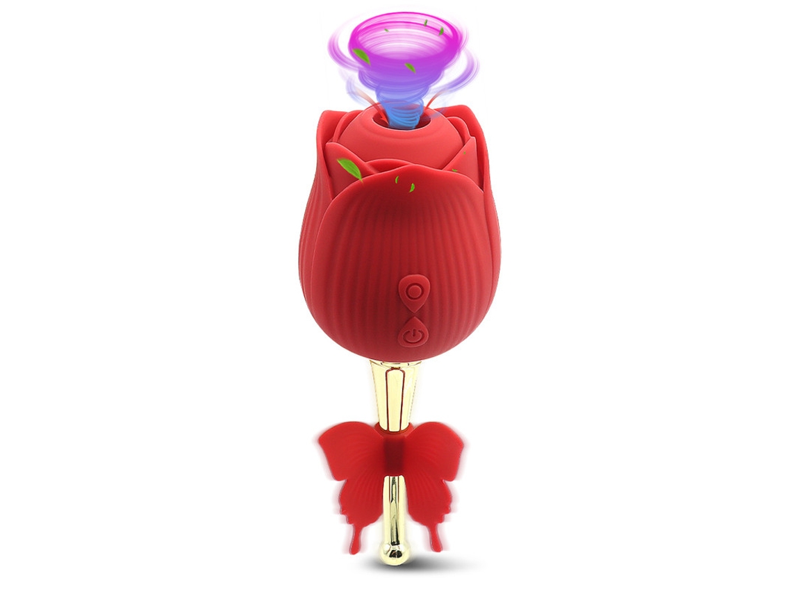 Vibrador De Suco Rosa Borboleta 2 Em 1 Para Mulheres (vermelho) Yizhood
