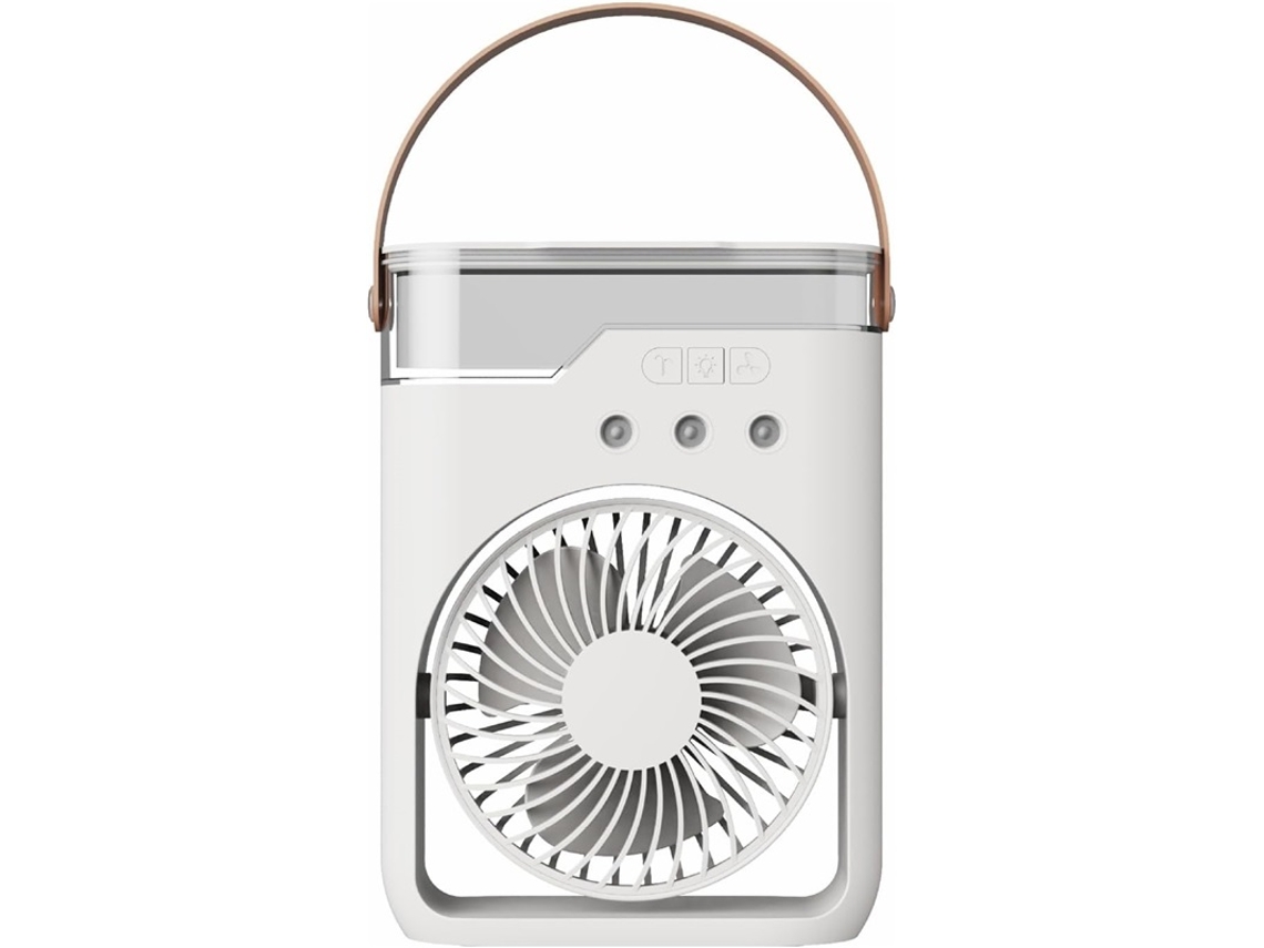 Mini Ventilador Mesa Névoa Luz Noturna Inclinação 45° Branco