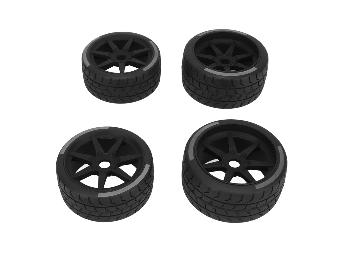 4 Peças De Pneus De Borracha Para Carro Rc Com Maior Adesão E Fricção Para Crawler 1/8 1/10