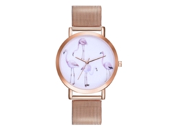 Relógio moderno para mulheres e homens com movimento de quartzo e pulseira de metal (dourado)