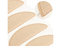 Vidaxl Tapetes De Escada 15 Peças 56x17x3 Cm Creme Semicircular