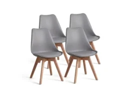Pack 4 Cadeiras de Jantar Beench Cinzento 41x83x49 cm