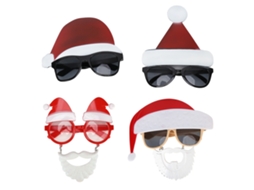 Mali 4pcs Óculos de Natal Cute Santa Claus para Festas Fantasia Acessórios Fotografia Adulto Criança
