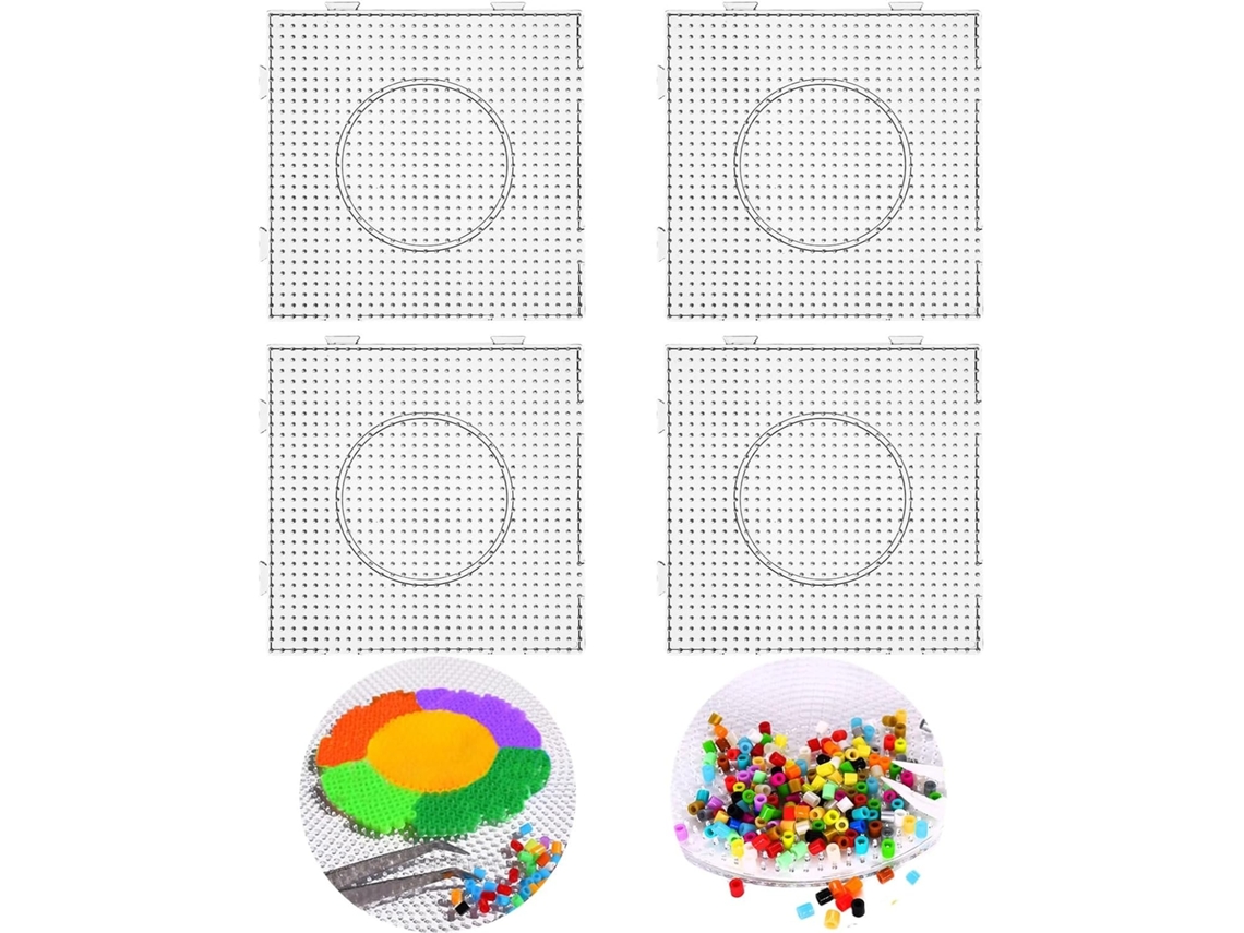 4 Placas Transparentes de Microesferas Quadradas 5,7 x 5,7 Polegadas