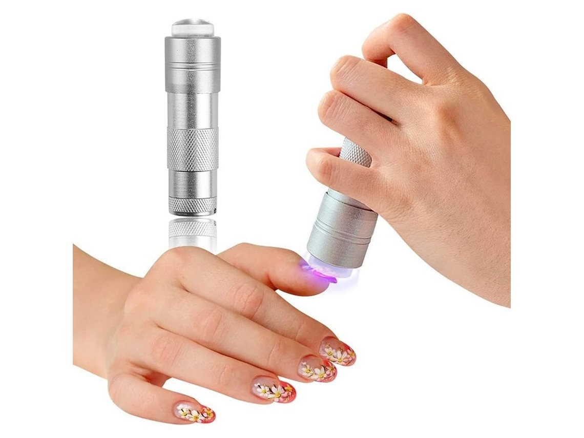 Lâmpada Uv de Unhas Portátil 2 em 1 com Cabeça de Silicone para Secagem Rápida e Design de Unhas