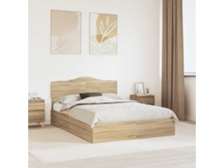 Vidaxl Cama Com Armazenamento Com Gaveta Carvalho Sonoma 150 X 200 Cm
