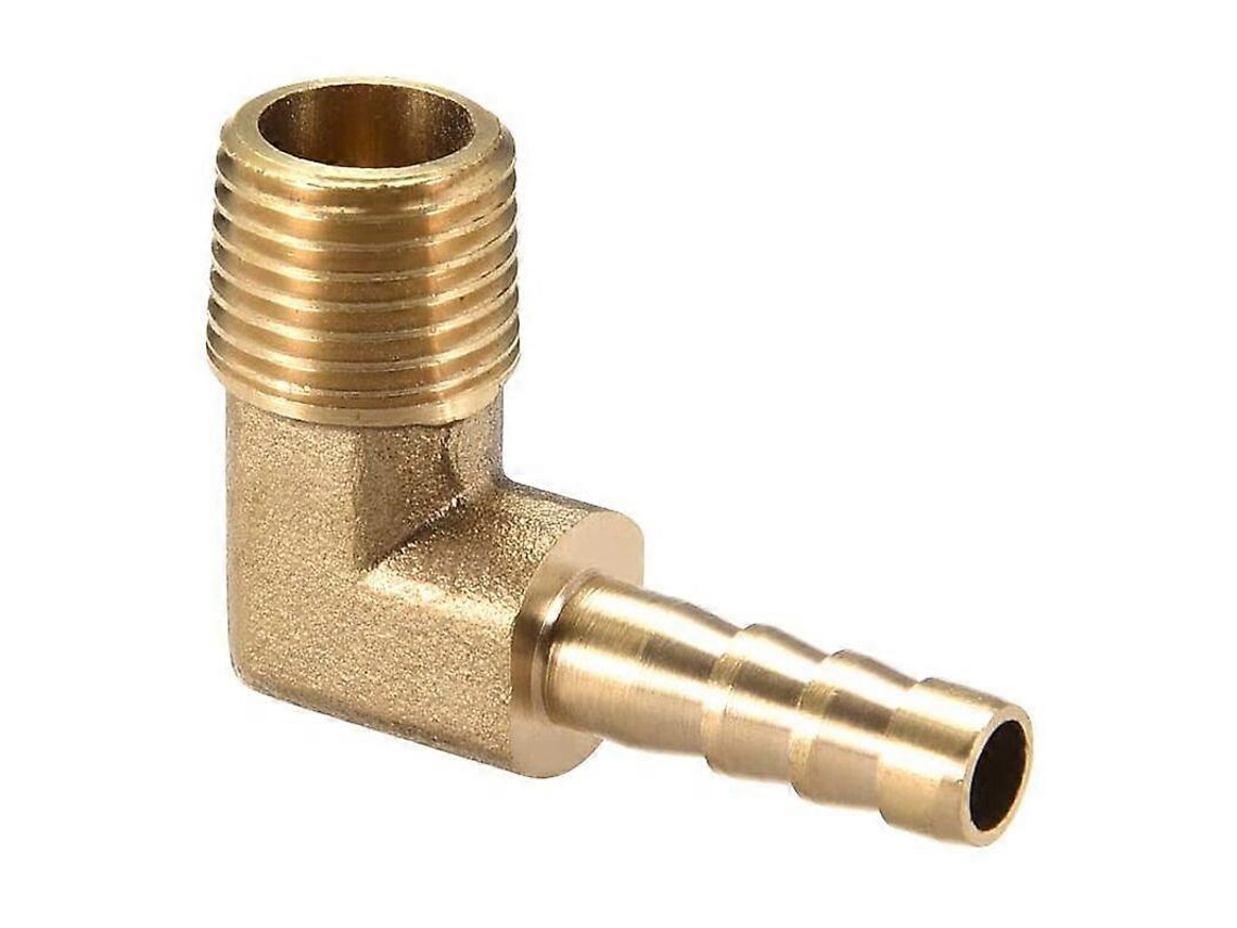 Conector De Mangueira De Latão De 90 Graus, Codo Macho, 1/4 G Macho X 6mm Barb