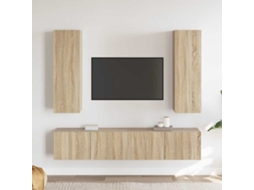 Vidaxl 4pcs Conjunto De Móveis De Tv Derivados Madeira Carvalho Sonoma