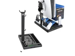 Base De Refrigeração Klack Para Ps5 Com Suporte Para Auscultadores Carregador De Comandos E Organizador De Jogos.