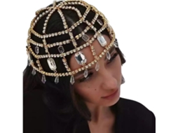 Corrente de Cabelo com Pompons e Strass SFUSHOS
