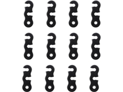 Pacote com 12 Tensores de Corda em Liga de Alumínio para Barraca AQUAFORGE (preto)