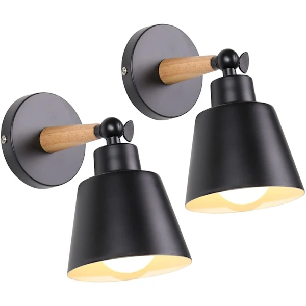 Conjunto de 2 luminárias de parede industriais vintage BRILVIBERA e luminárias Teto E27