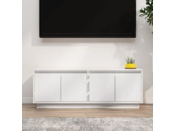 Vidaxl Móvel De Tv 110x34x40 Cm Madeira De Pinho Maciça Branco