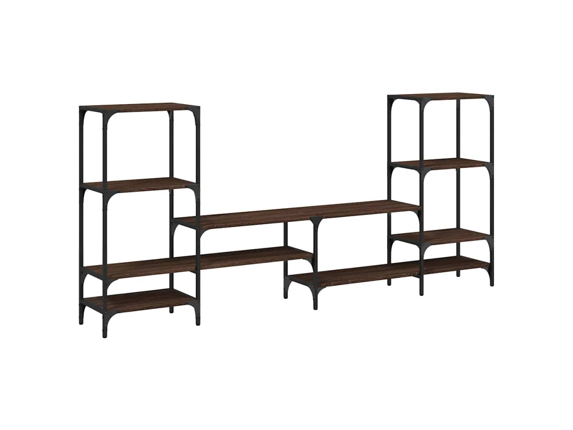 Conjunto 1 Armário De Tv Vidaxl Marrom Derivados De Madeira (206.5 X 28.5 X 95 Cm)