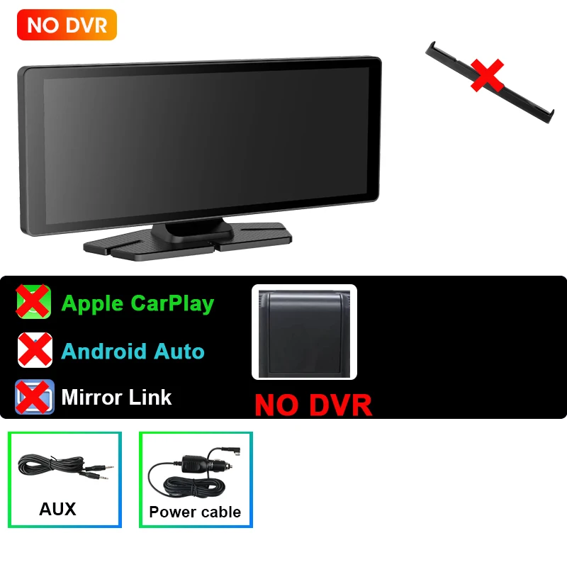 (cartão Dvr De 64 Gb) Câmera Veicular 4k De 11,3 Polegadas, Carplay Sem Fio, Gps Com Lente Dupla