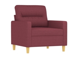 4 Pcs Conjunto de Sofás com Almofadas Tecido Vermelho tinto SYFAX