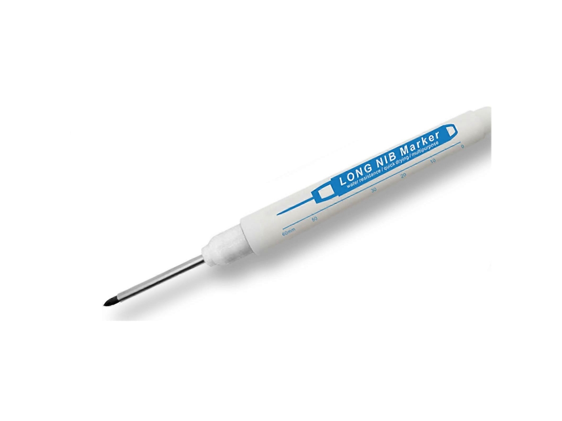 Marcador De Ponta Longa, Multifuncional, À Prova Dágua, Com Furo Profundo De 30 Mm Para Marcenaria, Branco Olysi Shop