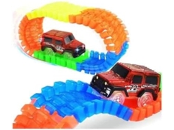 Pista Com Carrinho Led Trilha Maluca 56 Peças Montagem Infantil Brinquedo Gokoco