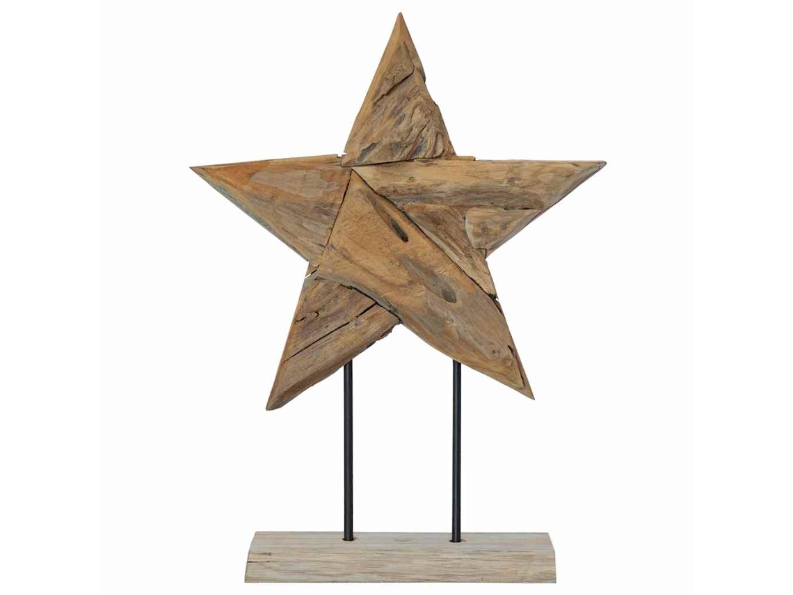 Conjunto 1 Decoração De Natal Vidaxl Castanho Madeira De Teca Maciça (43,5 X 13,5 X 59 Cm)