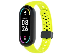 Pulseira De Silicone Preta Com Fecho Magnético E Furos Redondos Para Xiaomi Smart Band 10/9/8