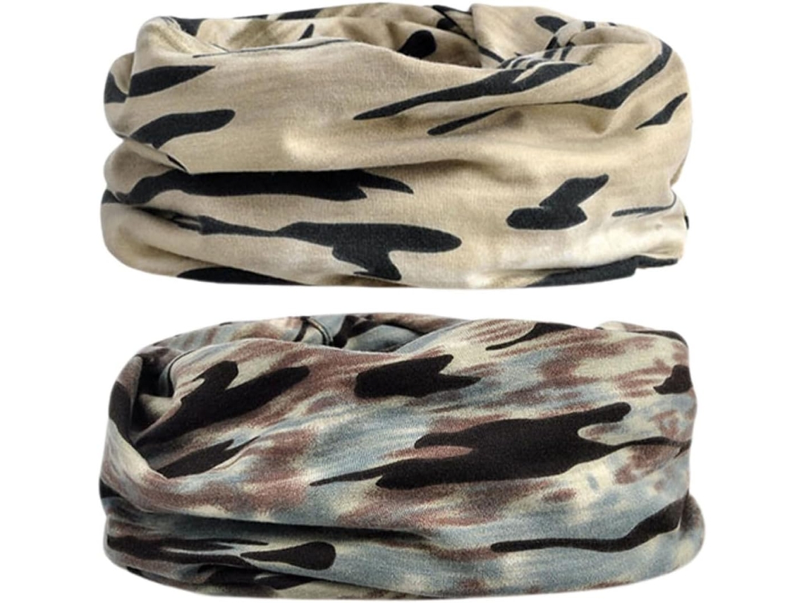 Conjunto De Gorro Camuflado E Cachecol De Algodão Para Aquecer O Pescoço (duas Peças)