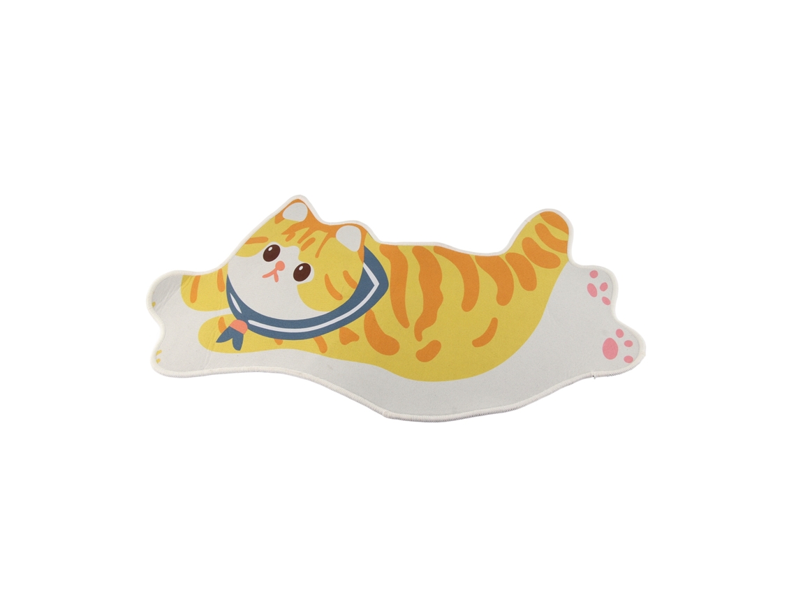 Tapete de área com padrão de gato gengibre confortável poliéster 50x80cm S/MARCA