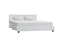 Vidaxl Estrutura De Cama 160x200 Cm Couro Artificial Branco