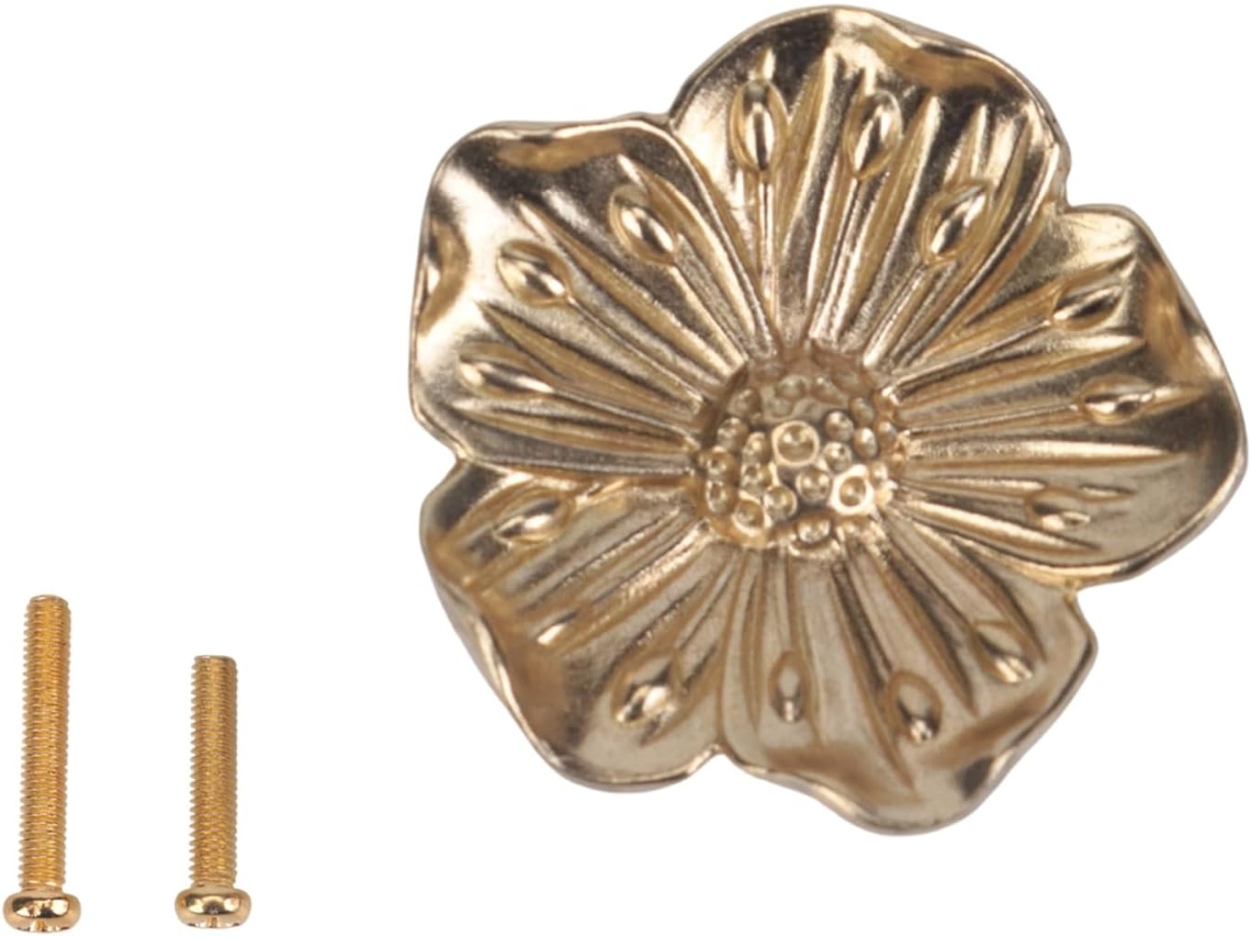 Puxador De Latão Para Armário Com Novo Design Flor Ameixeira Chinesa, Ideal Para Gavetas E Outros Móveis Resistente