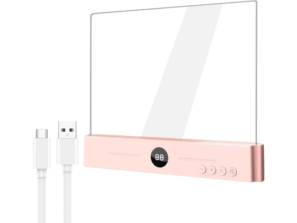 Luminária De Leitura Plana Com Temporizador, Portátil E Transparente.