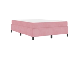 Conjunto 1 Estrutura Da Cama Vidaxl Rosa Tecido (160 X 200 Cm)