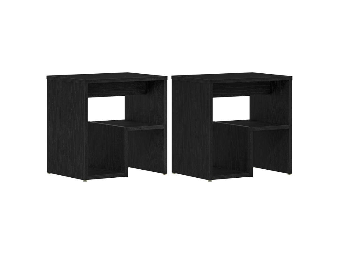 Conjunto 2 Armário De Cabeceira Vidaxl Preto Derivados De Madeira (40 X 30 X 40 Cm)