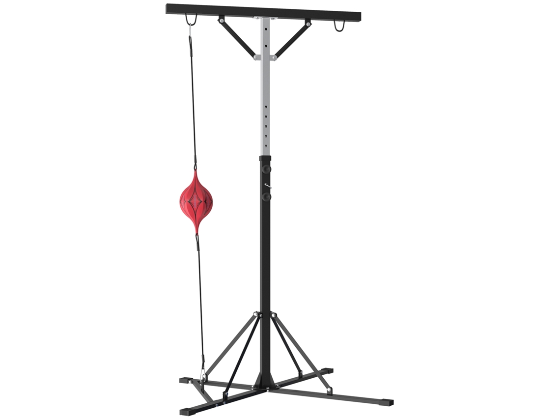Suporte para saco de boxe ajustável em altura com speedball estrutura metálica 160lx145bx175 220hcm preto BTFORUS