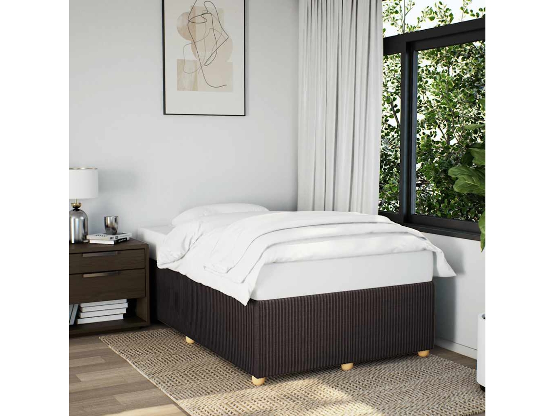 Vidaxl Estrutura De Cama Sem Colchão 120x200 Cm Tecido Castanho-escuro