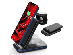 Suporte De Carregamento Sem Fios 3 Em 1 Para Produtos Apple, Carregador Rápido 15w Compatível Com Iphone, Airpods, Iwatch Series E Telefones Samsung