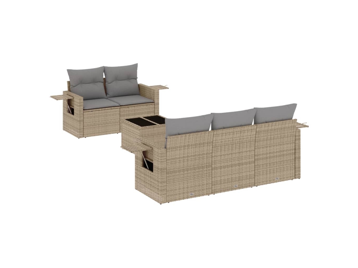 Garden Sofa Set, Garden Sofa Sets Vidaxl Bege Rattan / Vime (n/a)