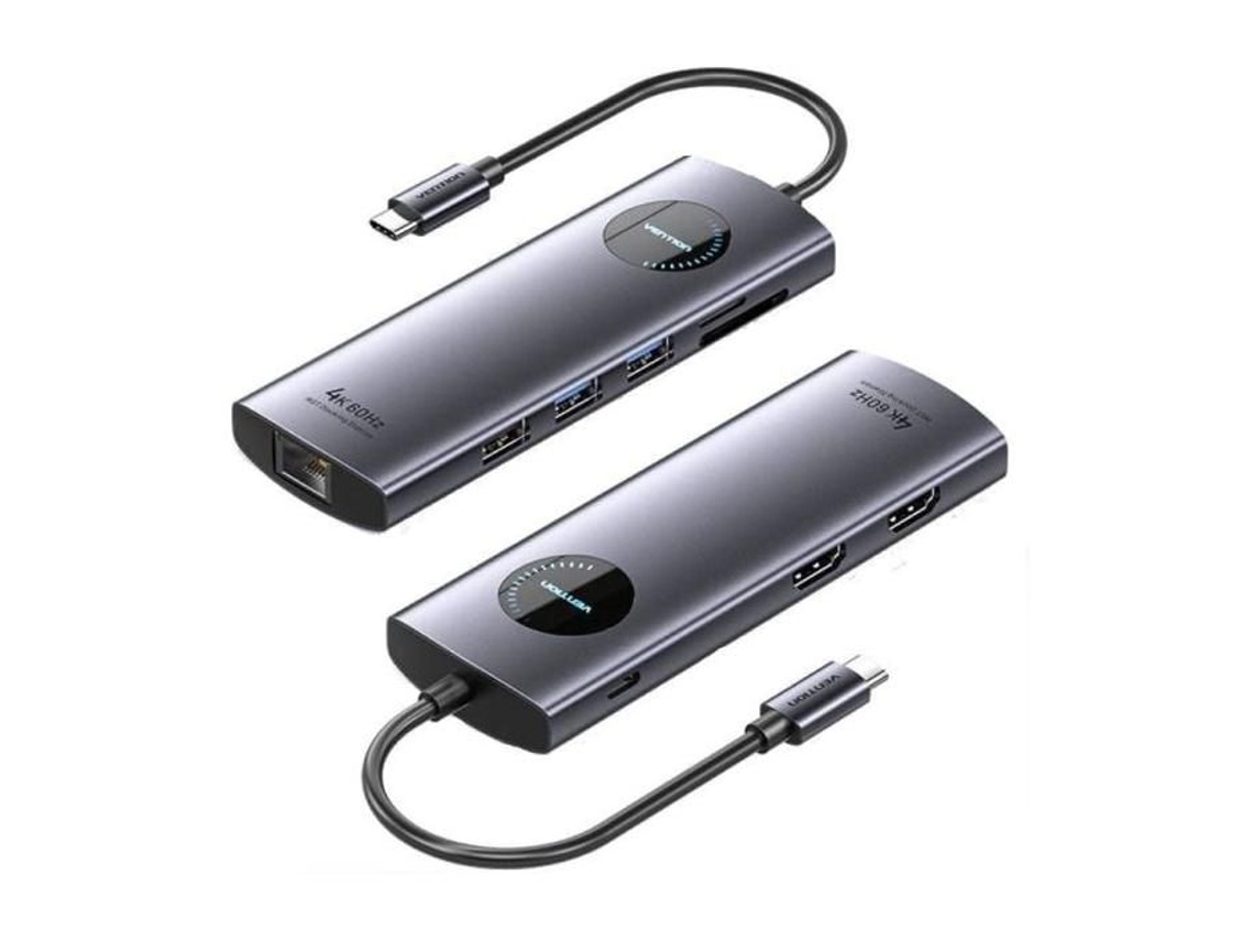 Dockningsstation Usb Typ c Vention Tqvhb, 2xhdmi, 3xusb, 1xrj 45, 1xkortl Äsare, 1xusb Pd AQUAFORGE