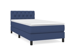 Cama com Molas/colchão 80x200 Cm Tecido Azul MAISON EXCLUSIVE